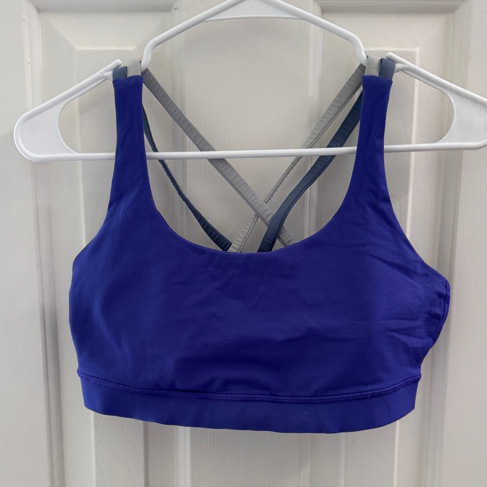 Lululemon Athletica Purple Sports Bra with Gray Straps